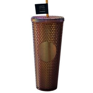 Starbucks Gold Studded Tumbler 24oz Venti 50th Anniversary Gold Limited Edition